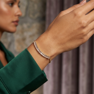 Sparkling Gold Finish AD Bracelet for women