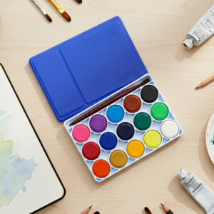 Camlin Students’ Water Colour Cakes – 18 Vibrant Shades with Brush