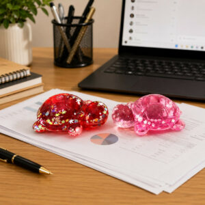 Glitter Turtle Paper Weight Decorative Desk Toy Random Color (1 PC)