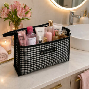 Multipurpose Zipper Organizer Pouch for Makeup & Stationery Storage (Design may vary 1 PC)