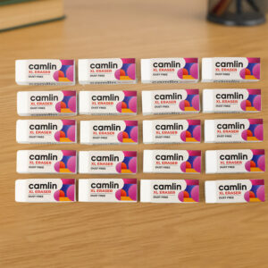 Camlin XL Dust-Free Eraser – Soft, Clean Erasing School & Office | 20-Piece Value