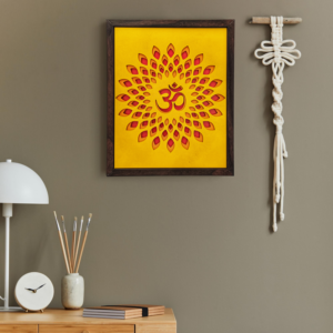 Handcrafted Multi-Layer Wooden OM Wall Art – 3D Spiritual Frame