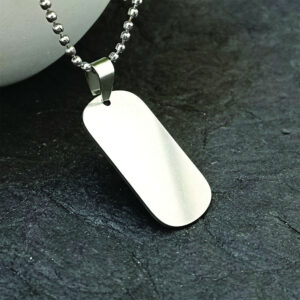 Rectangle Steel Chain Pendant For Men