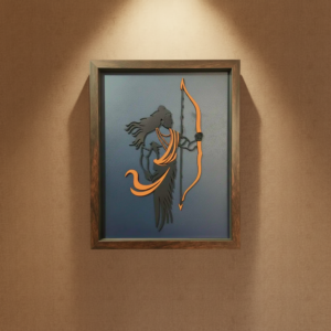 Handcrafted Multi-Layer Wooden Lord Ram Wall Art – 3D Laser Cut Shri Ram Divine Frame