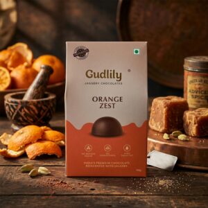 Gudlily Desi Jaggery Chocolate with Orange Zest Flavor (100 Gm)
