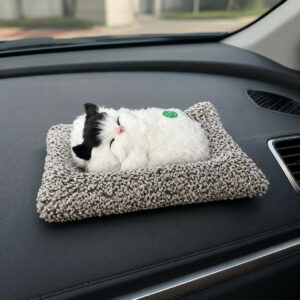 Sleeping Cat Plush Toy for Car Dashboard & Home Décor Showpiece