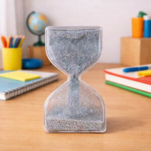 Silver Glitter Liquid Hourglass Timer Desk Toy for Kids & Adults