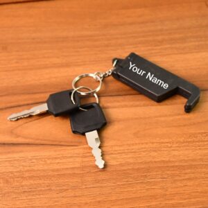 Personalized 2-in-1 Plastic Keychain with Mobile Stand & Holder (1 Pc)