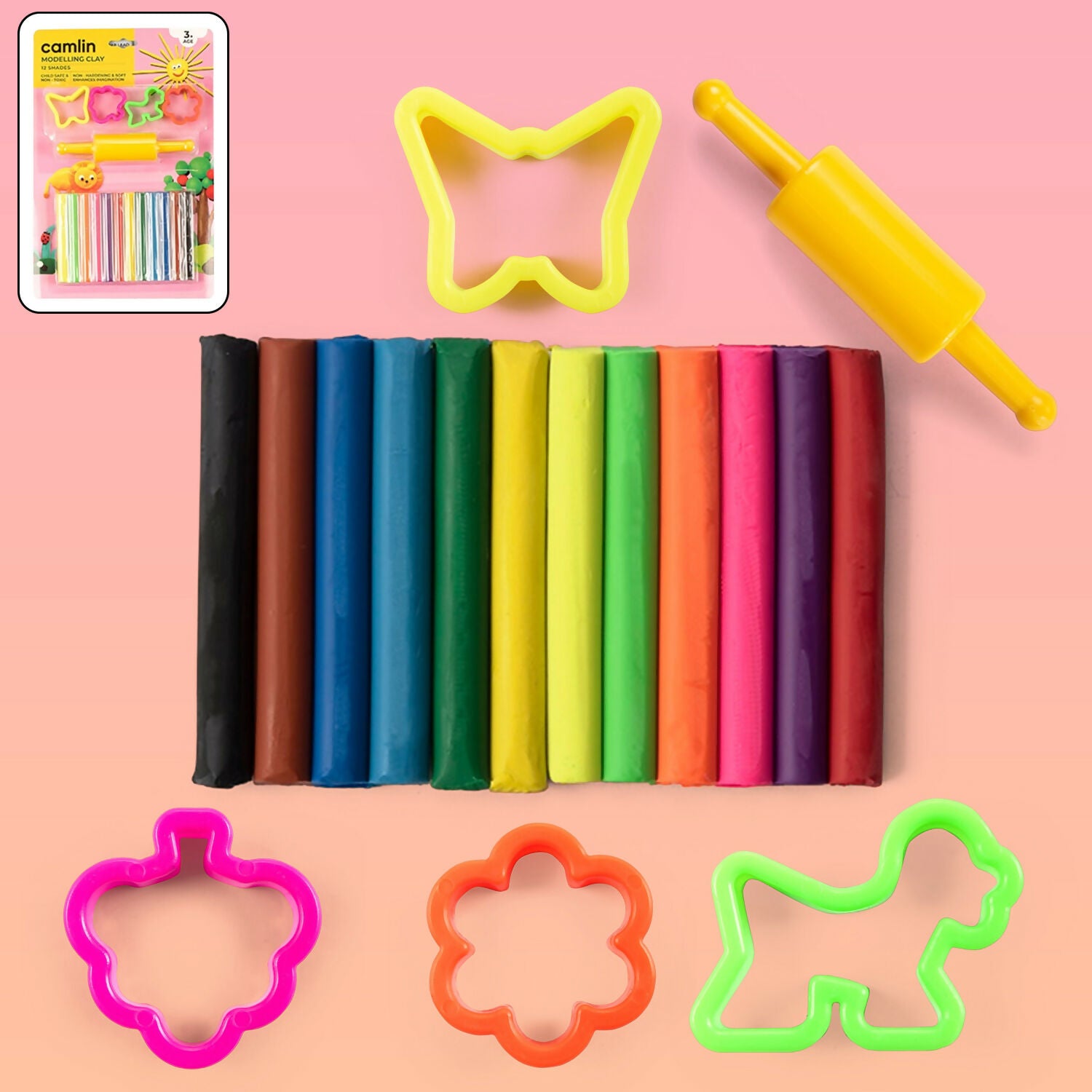 Camlin Modelling with Free Moulds Clay - 12 Shades