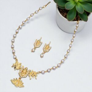 Romantic Rose Gold Ruby Red Crystal Heart Choker Set