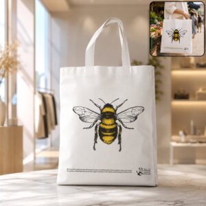 Multipurpose Carry Hand Bag with Bee Print (1 Pc)