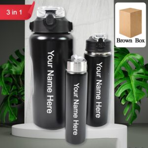 Customized 3 in 1 Stainless Steel Insulated Water Bottle 3 Pcs Different Size