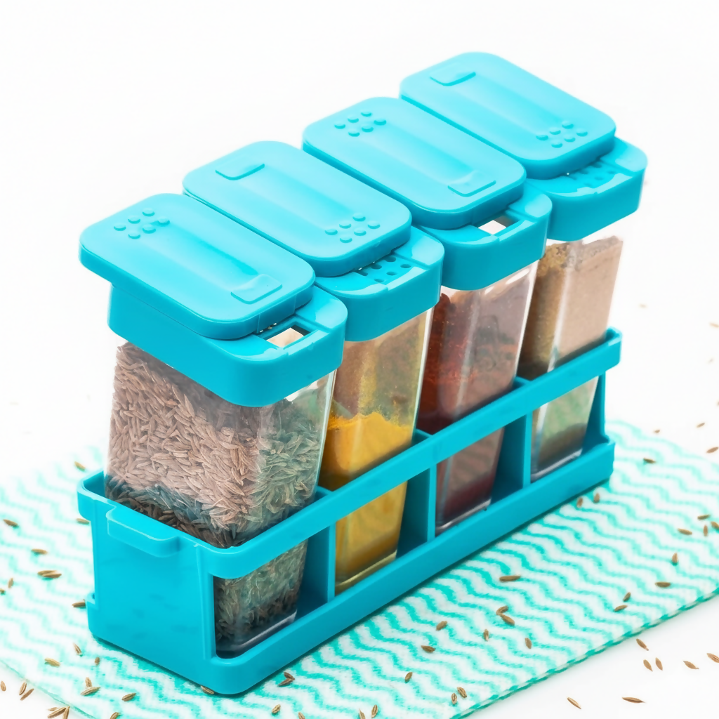 multipurpose spice rack with tray set of 4