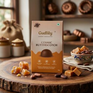 Desi Jaggery Cosmic Butterscotch Chocolate with Natural Sweetness Premium Treat (100Gm)