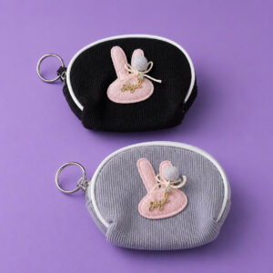 Cute Bunny Coin Pouch with Keychain for Women and Girls (Random Color 1 PC)