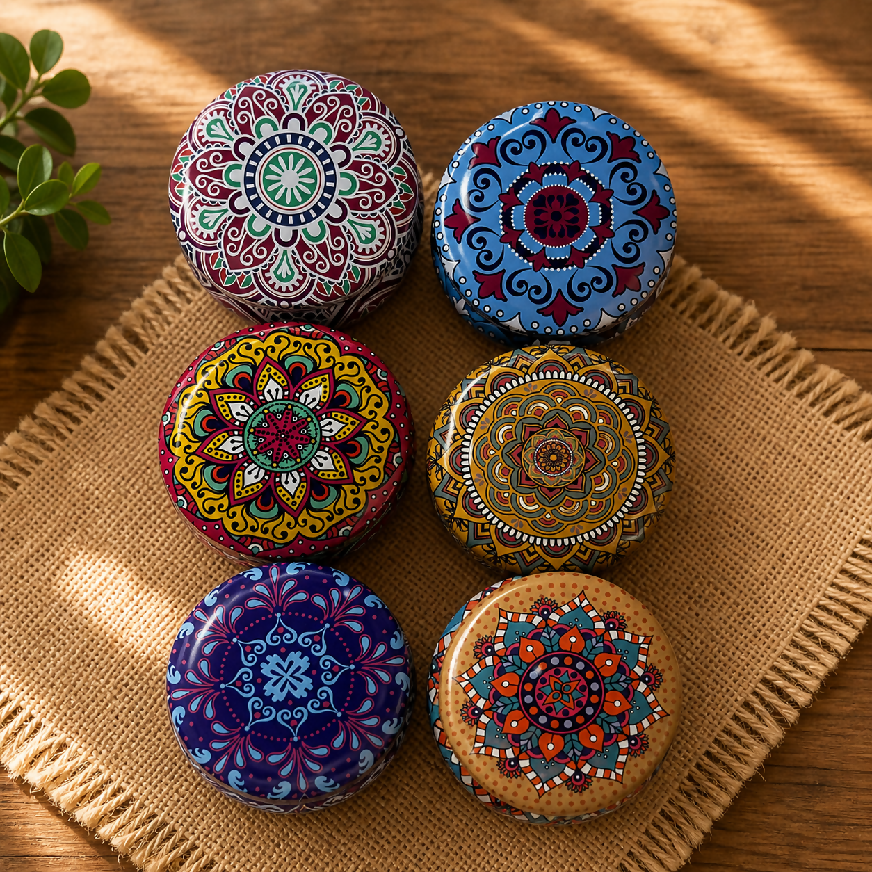 Decorative Printed Metal Storage Tin with Lid Multipurpose Container (1 PC)