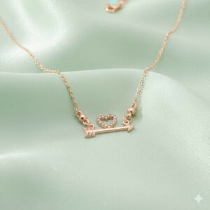 Gold Plated Love Heart AD Pendant Necklace For women and girls