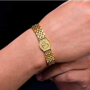 Om Premium Gold Brass Plated Bracelet | Spiritual Jewellery for Men & Women