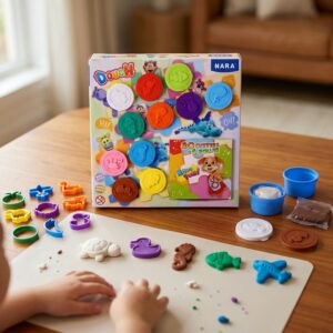 Kids Modelling Dough Clay Play Set with 20 Cutters and Roller Fun Learning Kit (Mix Colour, 11 x 20Gm))