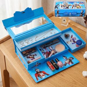 Multipurpose Folding Makeup and Jewelry Storage Box with Mirror (1 Pc)
