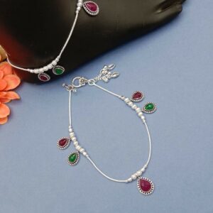 Graceful Silver Anklet – Timeless Ethnic Beauty