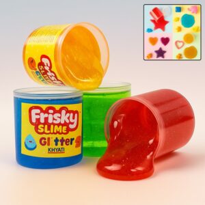 Khyati Frisky Glitter Slime, Stretchy, Shiny & Fun Sensory Play (1Pc/Mix Colour, 40g)