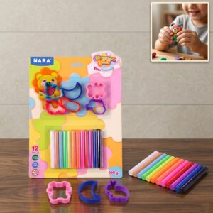 Nara Kids Colourful Modelling Clay Set with Shape Cutters & DIY Creative Play Kit 100 Gm