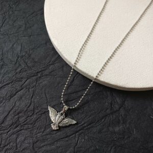 Silver-Plated Eagle Bird Pendant Chain for Men Stylish Statement Necklace