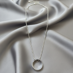 Elegant Small Silver Round Shape Pendant Necklace for Men