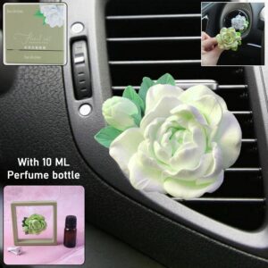 Rose Flower Car Air Freshener Clip for AC Vent with Perfume Bottle 10ML (1 Pc)
