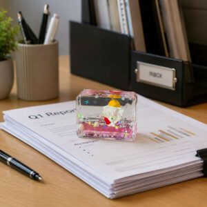 Mini Ganesha Liquid Glitter Paper Weight for Desk & Office Table