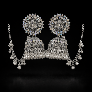beautiful elegant jhumka earrings with kanchain