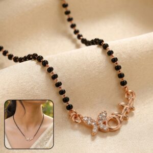 Floral Butterfly Charm Mangalsutra with Unique Design Pendant