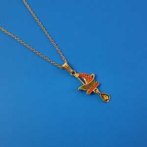 Stylish Steamer Boat Design Pendant Necklace with Chain for Women
