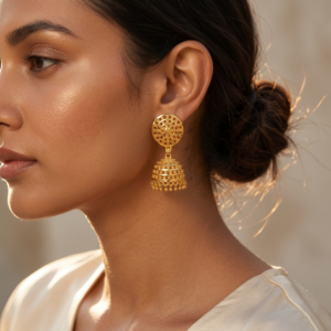 Stylish Gold Plated Jhumki Earrings for Women & Girls