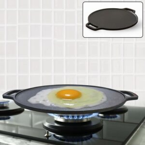 Cast Iron Flat Dosa Tawa with Dual Handles for Roti, Egg, Pancake & Daily Cooking