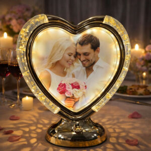 Heart Shape LED Photo Frame Lamp with Warm Light for Home Décor & Gifts