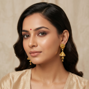 Ethnic Gold Plated Jhumki Earrings Traditional Fashion Jewelry