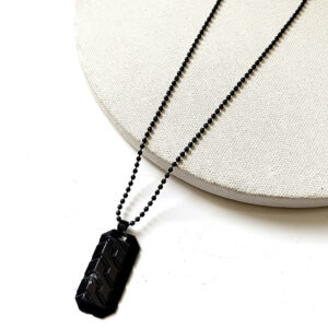 Stylish Black Tire Tread Pattern Pendant Necklace Chain Trendy Fashion Jewelry