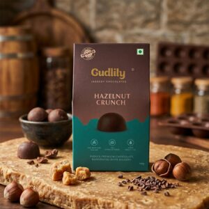 Desi Jaggery Hazelnut Crunch Chocolate with Natural Sweetness Premium Chocolate Bar (100Gm)