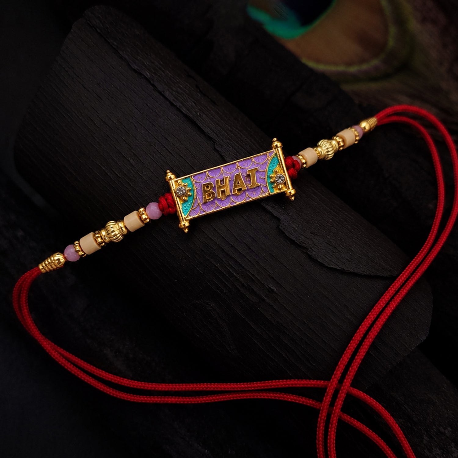 Bhai Rakhi with Colorful Beads and Thread for Raksha Bandhan