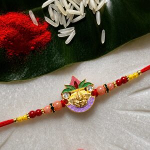 Ganesh Rakhi with Colorful Beads (1 Pc)