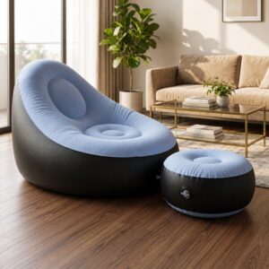 Inflatable Sofa Chair with Footstool & Foot Pump (1 Set)