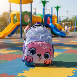 Cute Kids Backpack for Girls – Cartoon Animal Face School Bag