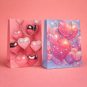 Heart Balloon Print Gift Paper Bag with Handle 1 Piece