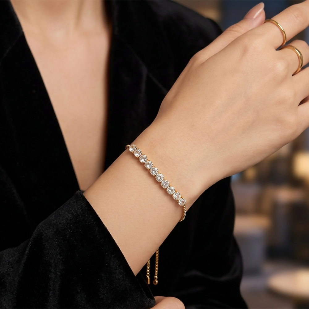 Fashion Gold Plated American Diamond Bracelet