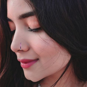 Pink Ruby Stone Single Row Non-Piercing Nose Clip Combo Pack of 2