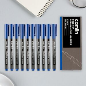 Camlin Fine Tip Permanent Marker (Set of 10 Units) for Fine Marking and Writing