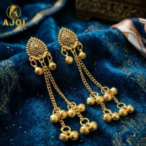 Traditional Antique Gold Chain Drop Earrings