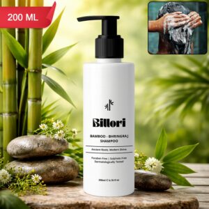 Bamboo Bhringraj Shampoo with Neem, Aritha & Shikakai Extracts (5 Power Shampoo),Dermatologically Tested  (200ml)